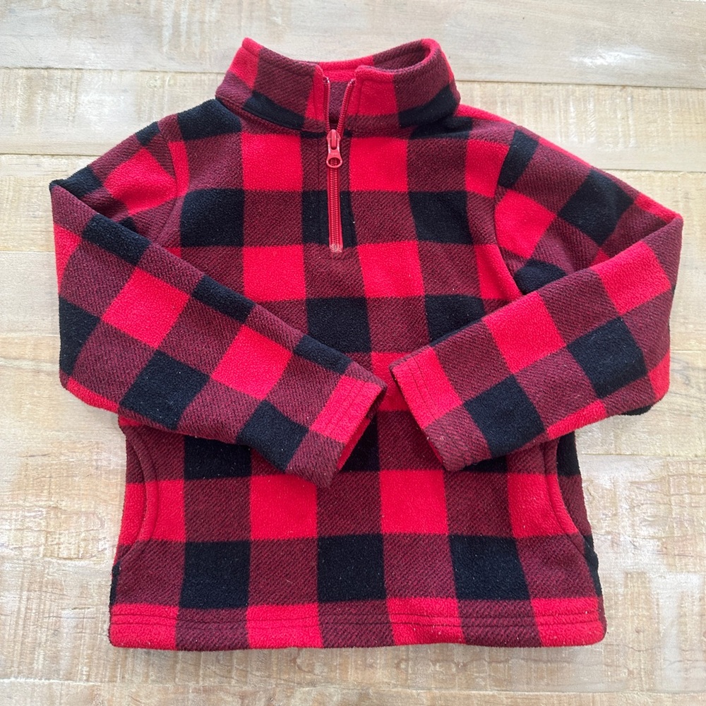 Children’s Place toddler boy girl buffalo print fleece pull on sweater pullover